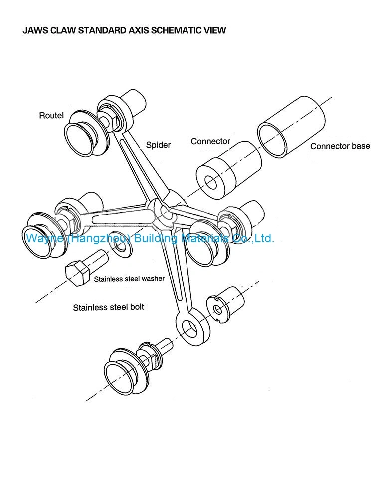 160mm Stainless Steel Glass Spider Fitting with 3 Arms; Glass Fitting Hardware, Point-Fixed Curtain Wall Hardware with High Quality and Best Price