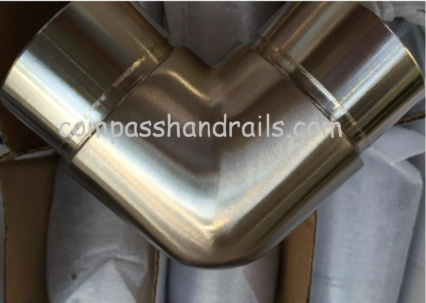 Stainless Steel Railing Balustrade System Handrail Tube Fittings Round 180 Degree Joiner