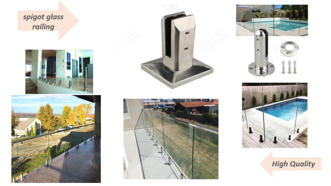 Guangdong Frameless Glass Railing Spigot Glass Railing Balustrade Steel 2208 Adjustable Glass Railing Spigot