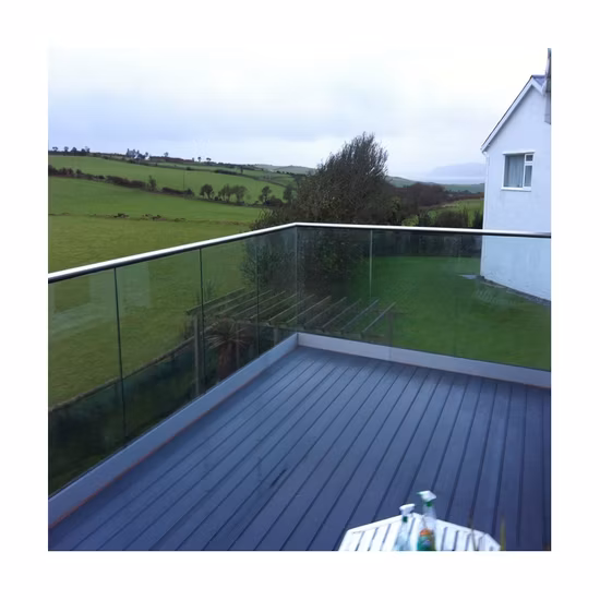 Ace современные лестницы конструкции U-профиль алюминиевые безрамные перила из закаленного стекла для патио